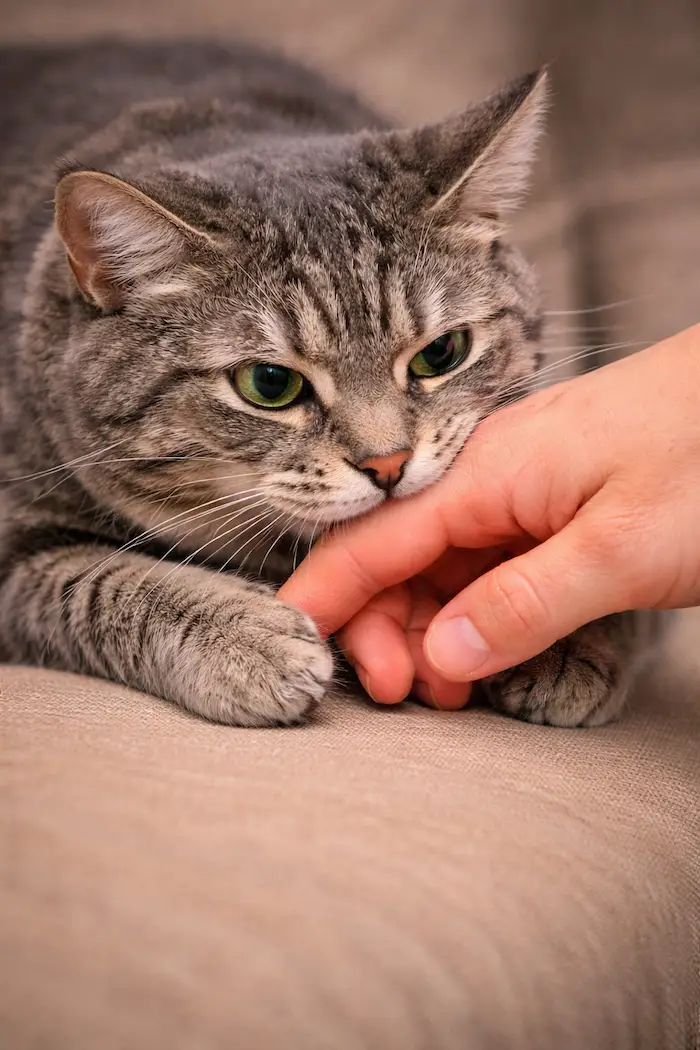 gato muerde