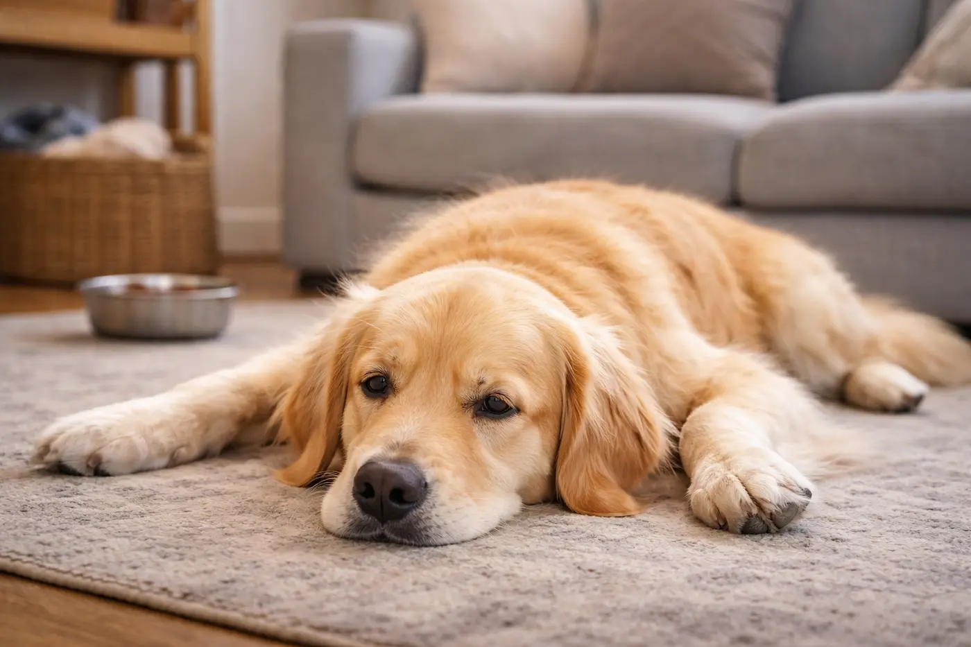 perro apático sin moverse sintomas y causas