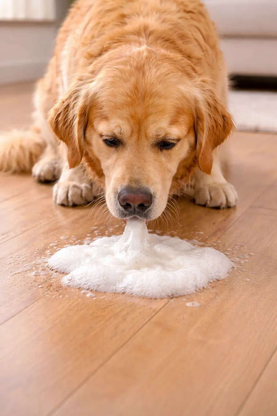 perro vomita espuma blanca causas y tratamiento