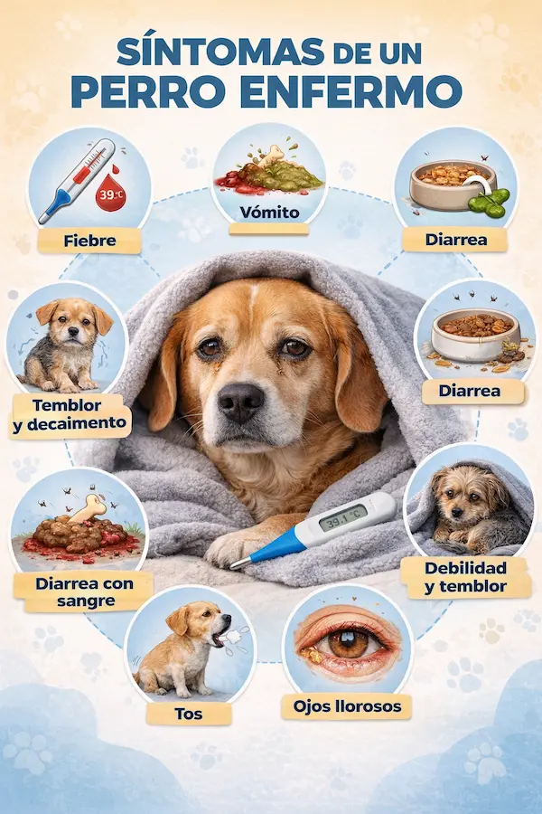 perro enfermo con síntomas